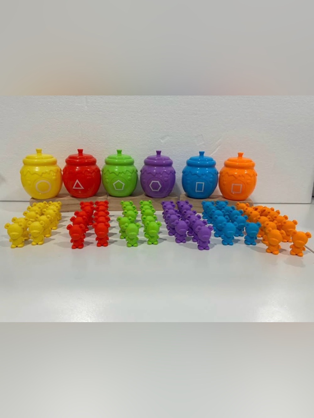 Counting Bears Sorting Toys Preschool Learning Color Jars Homeschool